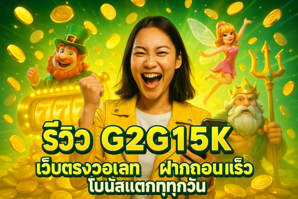 รีวิว G2G15K เว็บตรงวอเลท ฝากถอนเร็ว โบนัสแตกทุกวัน