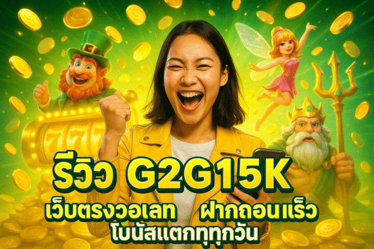รีวิว G2G15K เว็บตรงวอเลท ฝากถอนเร็ว โบนัสแตกทุกวัน